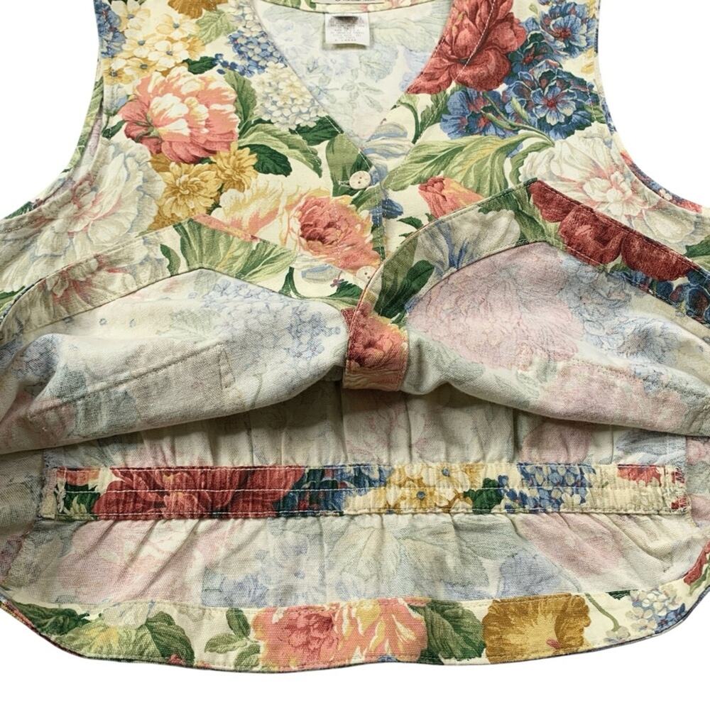 Vintage Floral Vest Top XL Cottagecore Casual Norm Thompson Portland Oregon USA - Picture 3 of 7